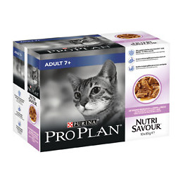 Sachet chat 7+ NutriSavour à la Dinde en Sauce - pochons 10x85g