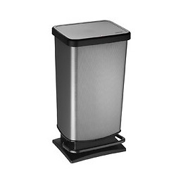 Poubelle de cuisine pédale 40L carbone, Rotho