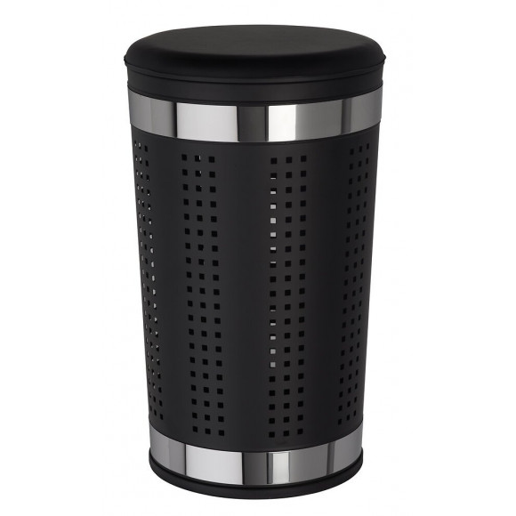 Panier à linge noir métal Urban hauteur 55cm