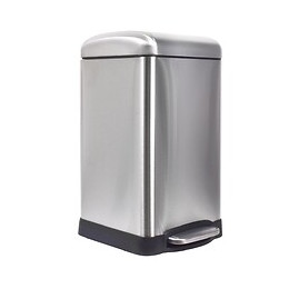Poubelle de cuisine carrée métal brossé 20L