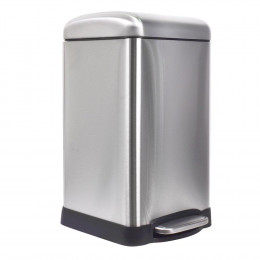 Poubelle de cuisine carrée métal brossé 20L