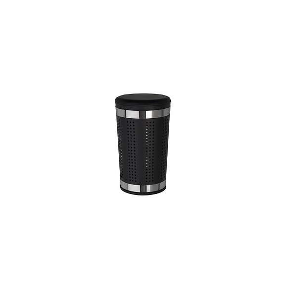 Panier à linge noir métal Urban hauteur 55cm