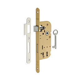 Serrure encastrer bronze axe 40mm pêne dormant 1/2 tour