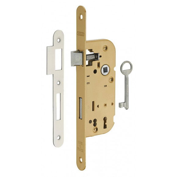 Serrure encastrer bronze axe 40mm pêne dormant 1/2 tour