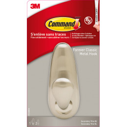 Crochet métal déco nickel brossé grand modèle x1