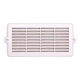 Grille d'aération ABS blanc à encastrer avec moustiquaire 7,8cm x17,9