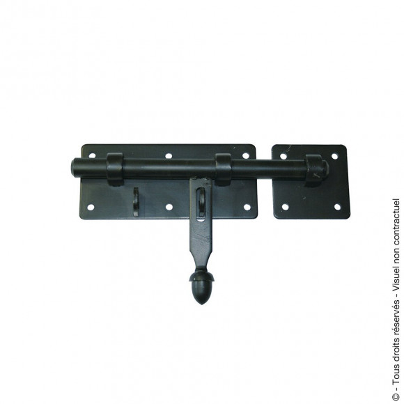 Verrou d'écurie avec gâche d.18mm avec porte cadenas noir
