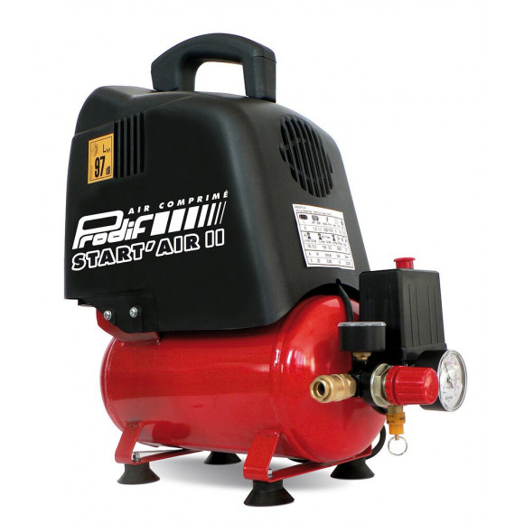 Compresseur portable PRODIF 6L 1.5 CV, sans huile, monophasé