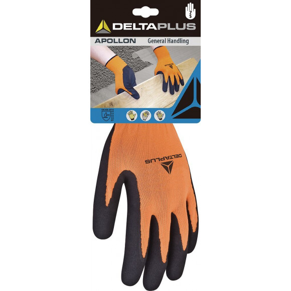 Gants PES orange latex taille 9