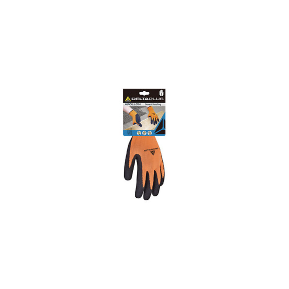 Gants PES orange latex taille 9