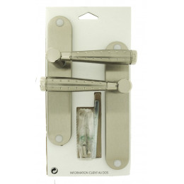 Ensemble sur plaque Dylan alu nickel mat bec de cane entraxe 195mm