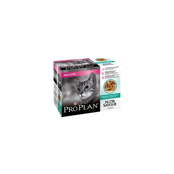 Aliment chat adulte Délicate - Poisson - 10x85g