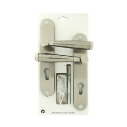 Garniture sur plaque Dylan aluminium nickel mat cylindre entraxe 195mm