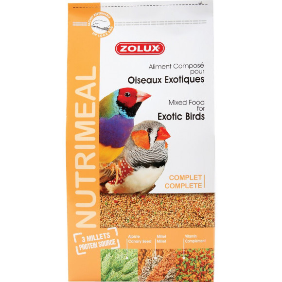 Aliments complets pour oiseaux exotiques ZOLUX Nutrimeal 800 g