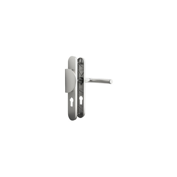 Garniture sur plaque palière Zenia aluminium argent cylindre entraxe