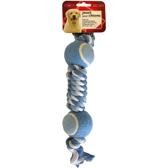 Jouet pour chien TYROL maxi corde double balle tennis
