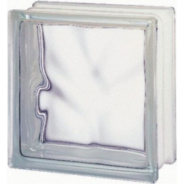 Brique de verre nuagée