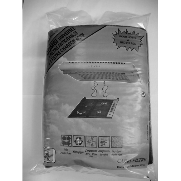 Pack filtre universel antigraisse + charbon pour hotte