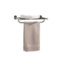 Porte-serviettes mural à fixer en chrome avec étagère