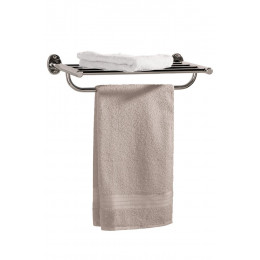 Porte-serviettes mural à fixer en chrome avec étagère