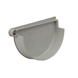 Fond de naissance Gauche gouttière PVC demi-ronde 25 gris clair