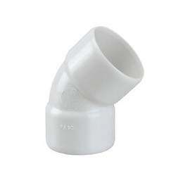 Coude PVC évacuation bâtiment FF 45° DN40 couleur blanc