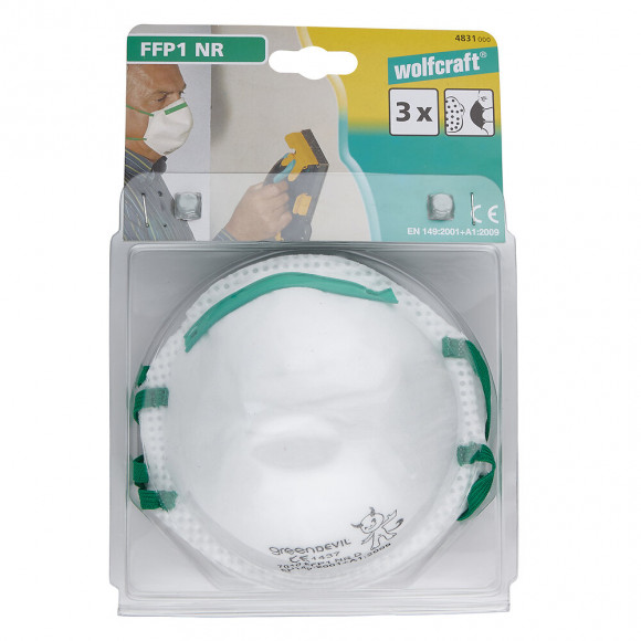 Lot de 3 masques respiratoires antipoussières FFP1