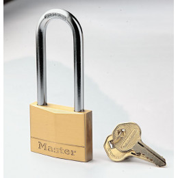 Cadenas à clé laiton 50mm anse longue d.7xh.64mm 5 goupilles