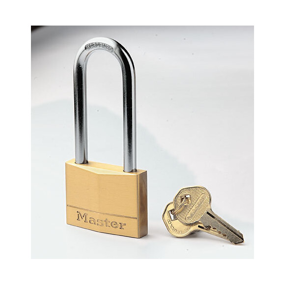 Cadenas à clé laiton 50mm anse longue d.7xh.64mm 5 goupilles