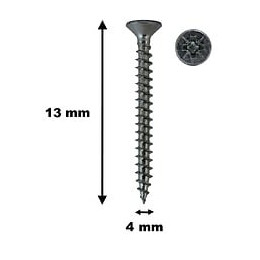 Lot De 100 Vis À Bois, Tf, Acier Zingué, 4 X 13 Mm