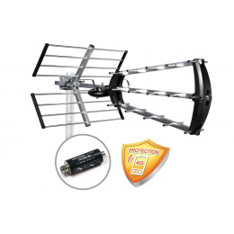 Antenne d'extérieur trinappe 26dB avec filtre 4G