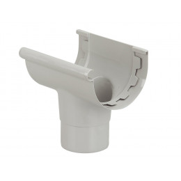 Naissance centrale gouttière PVC demi-ronde 25 couleur gris clair