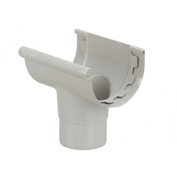 Naissance centrale gouttière PVC demi-ronde 25 couleur gris clair