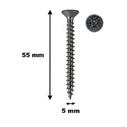 Lot De 100 Vis À Bois, Tf, Acier Zingué, 5 X 55 Mm