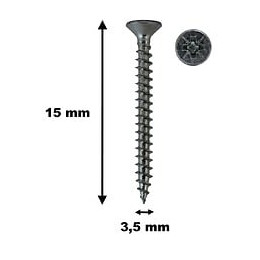 Lot De 100 Vis À Bois, Tf, Acier Zingué, 3.5 X 15 Mm