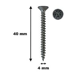 Lot De 100 Vis À Bois, Tf, Acier Zingué, 4 X 40 Mm