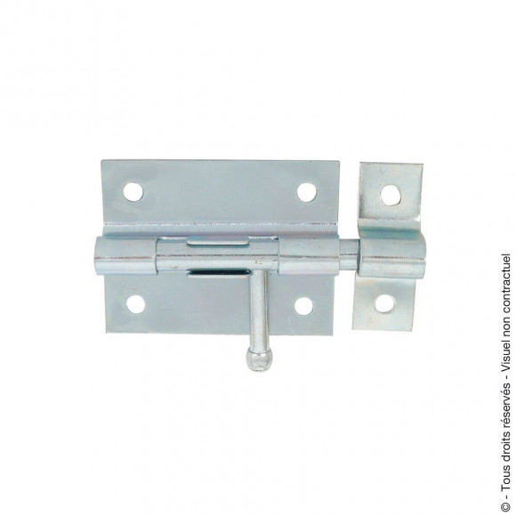 Verrou de box + gâche 12mm zingué