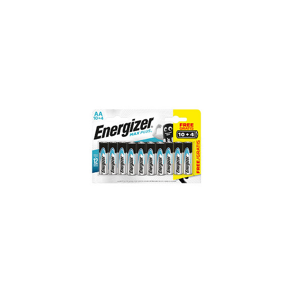 Piles Alcalines Energizer Max Plus AA/LR6, pack de 10+4