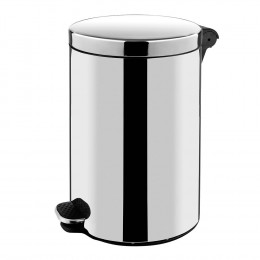 Poubelle de cuisine ronde inox brillant 20L