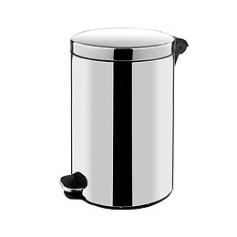 Poubelle de cuisine ronde inox brillant 20L
