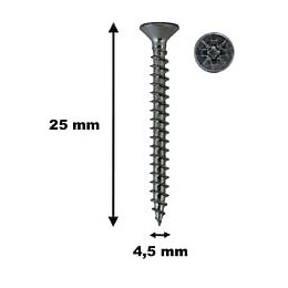 Lot De 100 Vis À Bois, Tf, Acier Zingué, 4.5 X 25 Mm