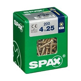 Lot De 200 Vis Acier Tête Fraisée Pozidriv Spax, Diam.4 Mm X L.25 Mm