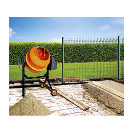 Bétonnière électrique 160 litres 650 W mobile pieds pliables