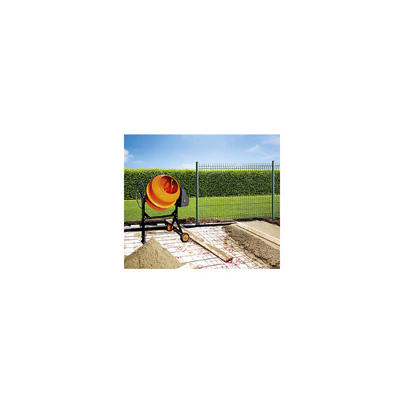 Bétonnière électrique 160 litres 650 W mobile pieds pliables