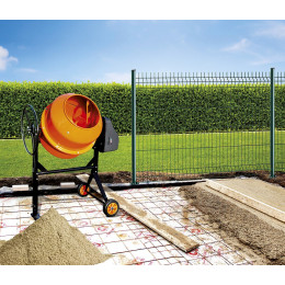 Bétonnière électrique 160 litres 650 W mobile pieds pliables