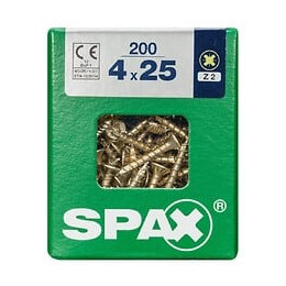 Lot De 200 Vis Acier Tête Fraisée Pozidriv Spax, Diam.4 Mm X L.25 Mm