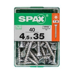 Lot De 40 Vis Acier Tête Autofraisée Plate Spax, Diam.4.5 Mm X L.35 Mm