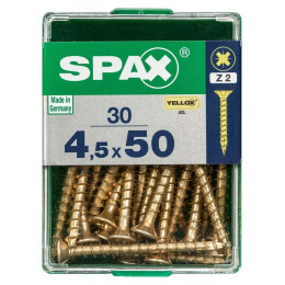 Lot De 30 Vis Acier Tête Fraisée Spax, Diam.4.5 Mm X L.50 Mm