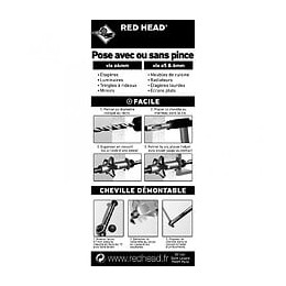 Lot De 2 Chevilles Et Vis À Expansion Klix Red Head, Diam.8 X L.53 Mm