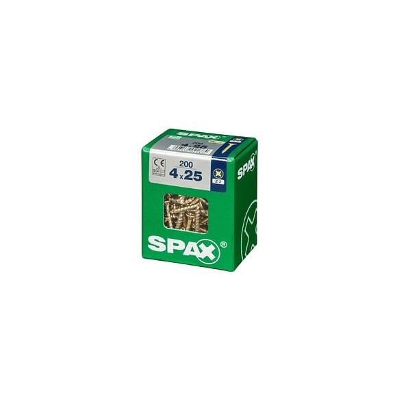 Lot De 200 Vis Acier Tête Fraisée Pozidriv Spax, Diam.4 Mm X L.25 Mm